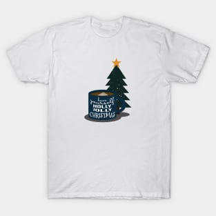 Christmas Hot Cocoa Beverage with Christmas Tree T-Shirt